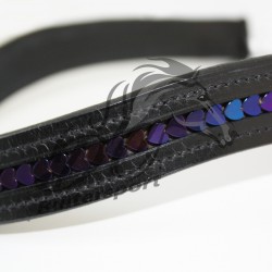 Hipponeiro frontriem HEARTS zwart - Galaxy paars