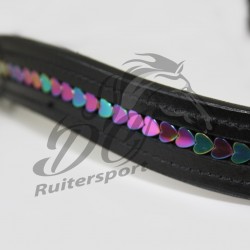 Hipponeiro frontriem HEARTS zwart - regenboog