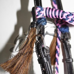 Hipponeiro sidepull hoofdstel KERI donkerblauw / roze