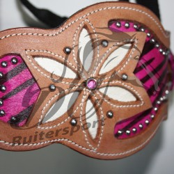 Hipponeiro FLOWER nylon halster met lederen neusriem Western style