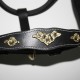Lederen halster Barok style zwart met goud